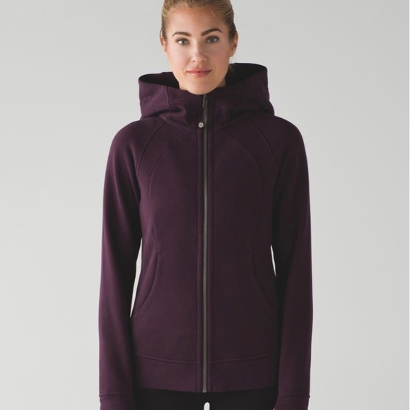 lululemon athletica Jackets & Blazers - Lululemon Scuba Hoodie Black Cherry Size 6
